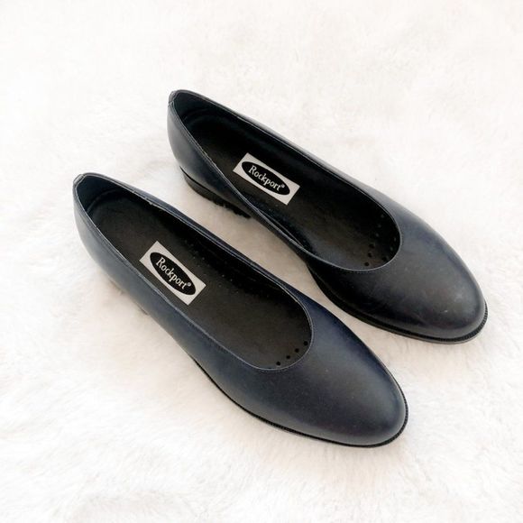 Rockport Leather Heeled Flats Sz 8 - Picture 2 of 7